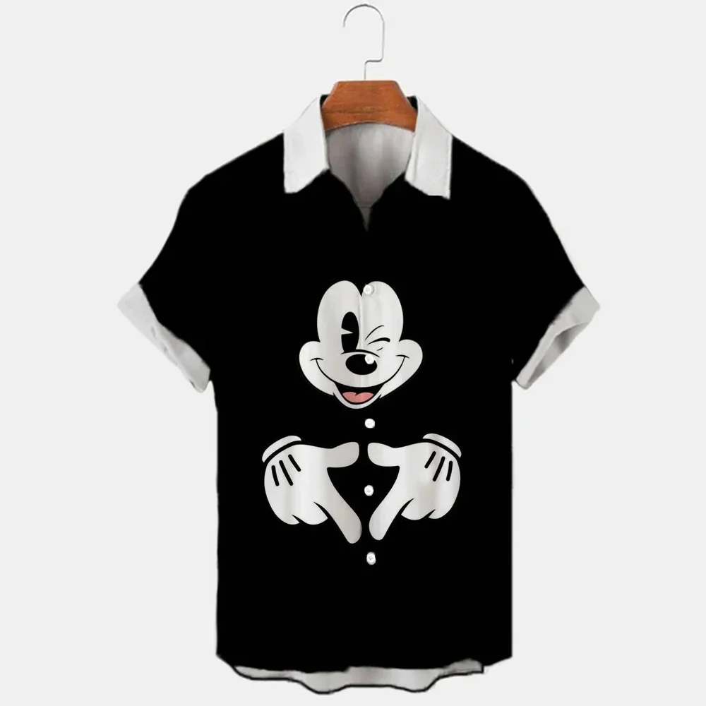 Top Trends: 2023 Summer Casual Button Down Shirt Holiday Short Sleeve Disney Mickey Mouse 3D Full Print Beach Fashion Men's Lapel Color Hip Shoppable Styles - Image 3