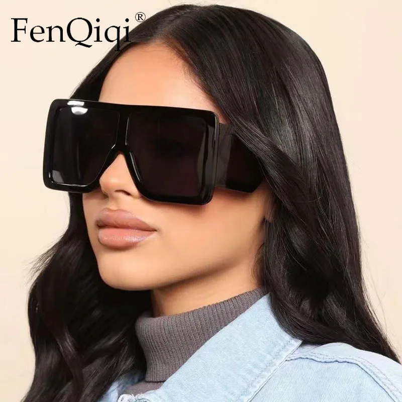 Top Trends: Oversized Square Sun Glasses Women Luxury Brand Desinger Blue Black Purple Shades 2022 Sunglasses For Women Gafas De Sol Mujer Shoppable Styles