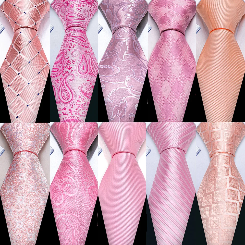 Top Trends: Peach Pink Wedding Ties For Men Exquisite Paisley Silk Pocket Square Cufflink Sets Fashion Woven Suit Necktie Groom Barry.Wang Shoppable Styles