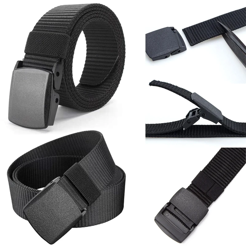 Top Trends: Men Automatic Buckle Nylon Webbing Belt Tactical Belt Male Military Waist Canvas Belts Cummerbunds Casual Jeans Army Waist Strap Shoppable Styles