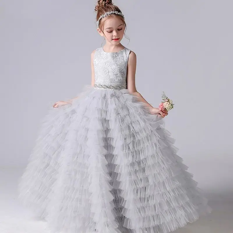 Top Trends: Dideyttawl Long Girls Formal Princess Gowns 2024 Tiered Flower Girl Dresses For Wedding Party Tulle Junior Bridesmaid Dress Shoppable Styles