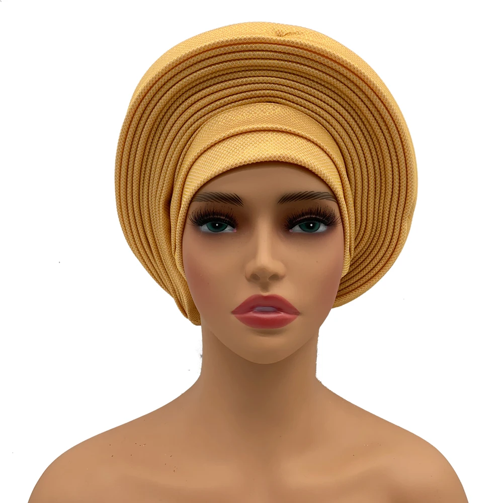 Top Trends: Elegant African Headtie Turban Already Made Women's Auto Gele Female Head Wraps Nigeria Head Ties Wedding Party Headgear Shoppable Styles