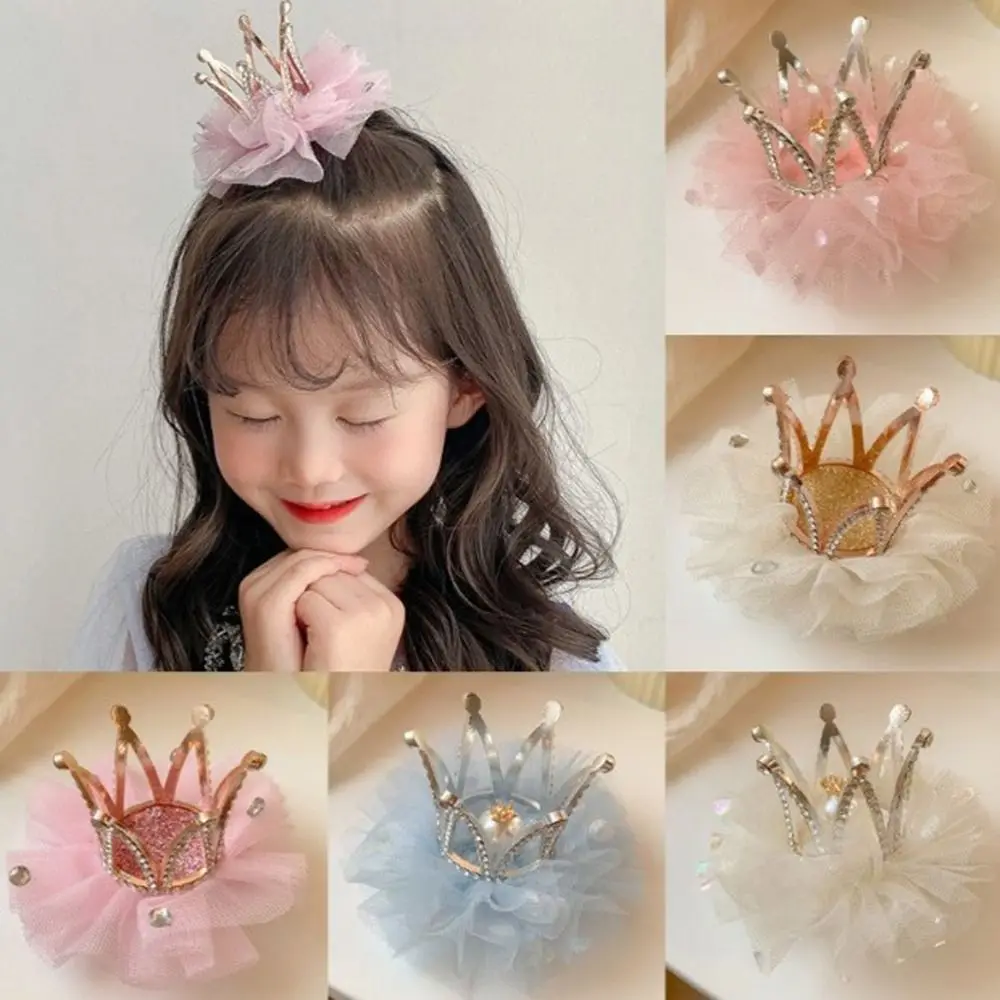 Top Trends: Children's Princess Mesh Hairpin Girls Rhinestone Crown Hair Clip Hair Accessories Sweet Lovely Tiara Headwear Shoppable Styles