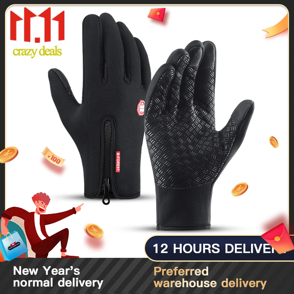 Top Trends: Winter Cycling Gloves Men Women Waterproof Windproof Touch Screen Bike Warm Gloves Cold Weather Running Sports Hiking Ski Mitten Shoppable Styles