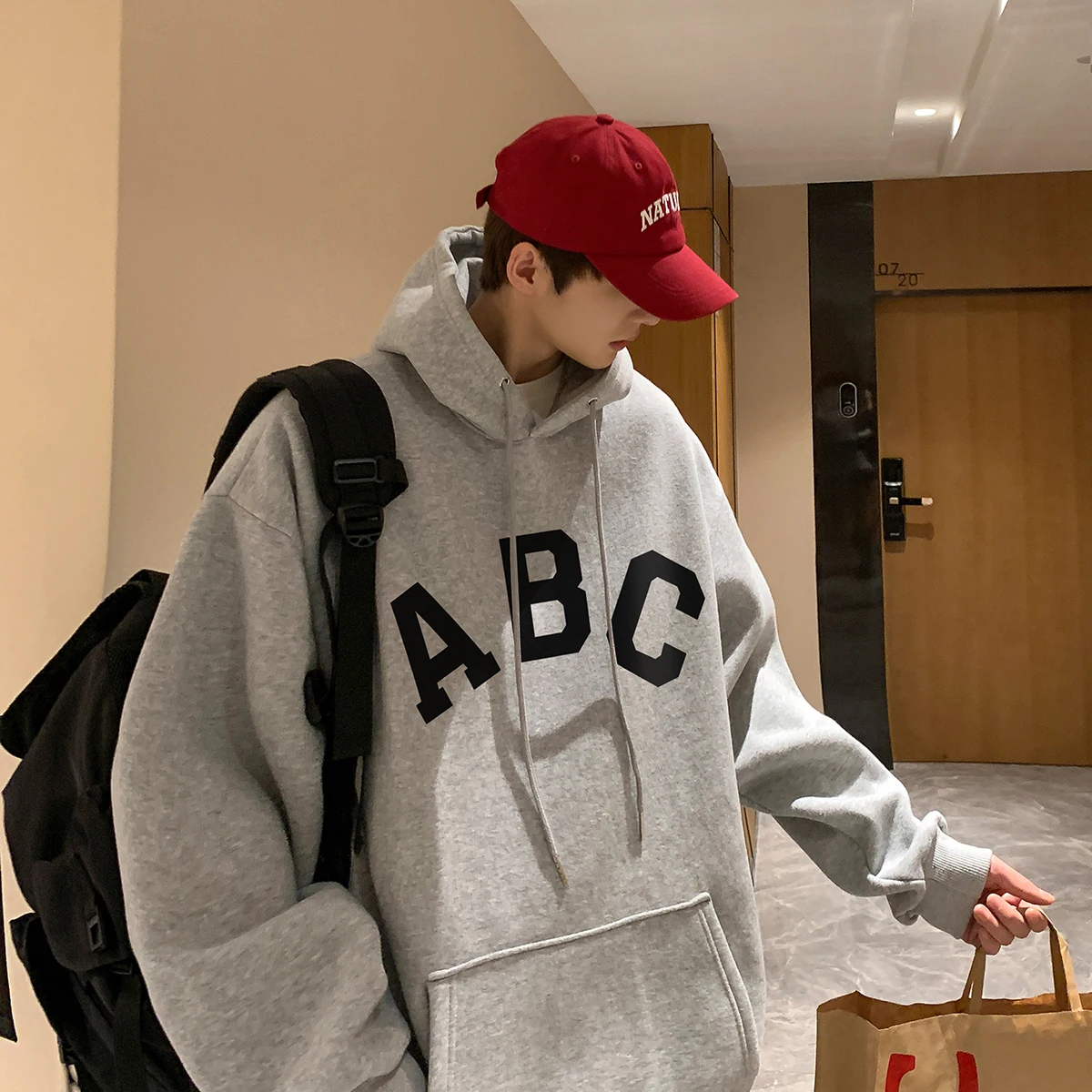 Top Trends: ABC Letter Print Men&#039;s Hoodies Korean Fashion Harajuku Oversized Pullover Hip Hop Long Sleeve Hooded Sweatshirts Streetwear Shoppable Styles