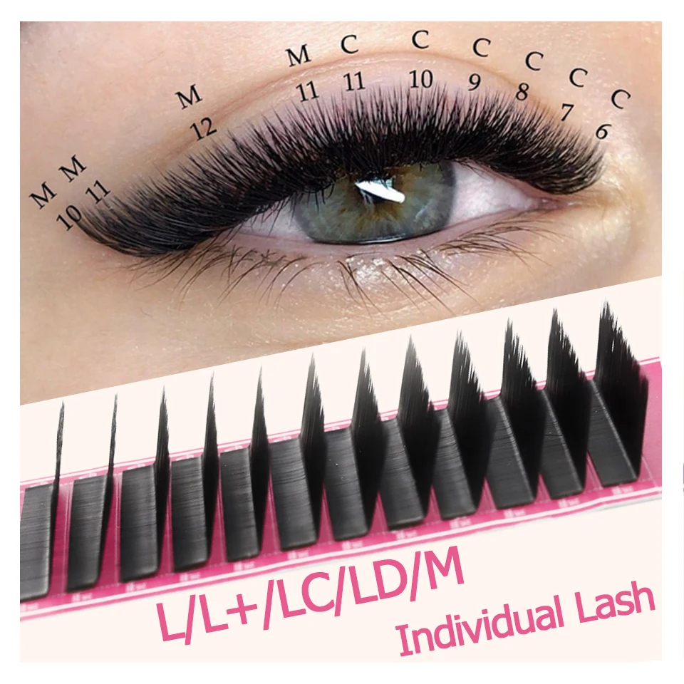 Top Trends: Rujade M LC L Curl Lash Extension MIX Matte Faux Mink Eyelashes Extension Individual Eyelashes LU L+ LD Makeup False Lash Cilios Shoppable Styles