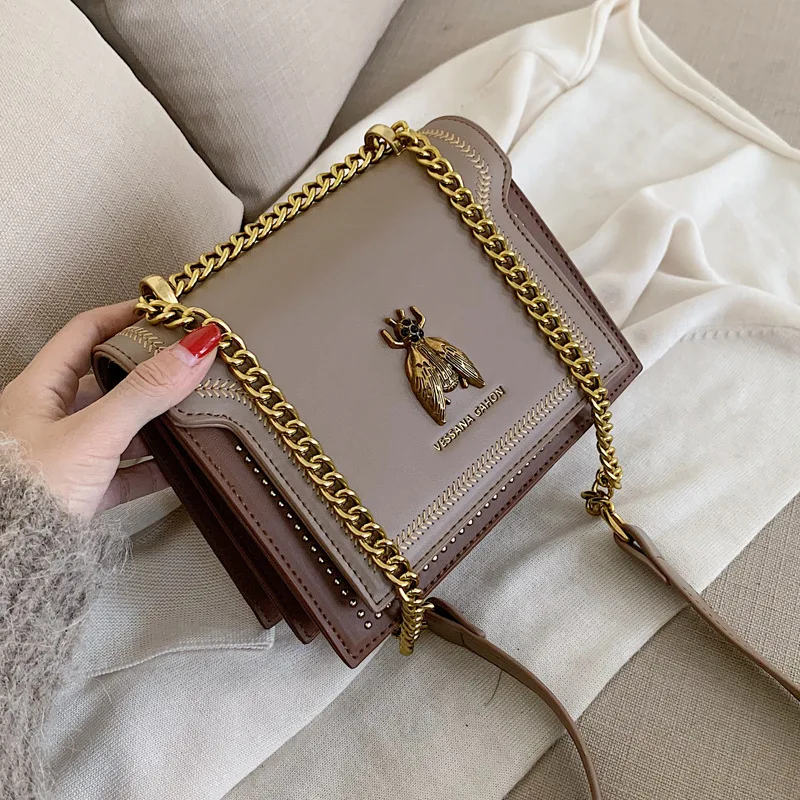 Top Trends: CGCBAG Luxury Brand Women Handbag 2024 New Retro Bee Female Shoulder Bag Simple High Quality Leather Designer Crossbody Bags Shoppable Styles