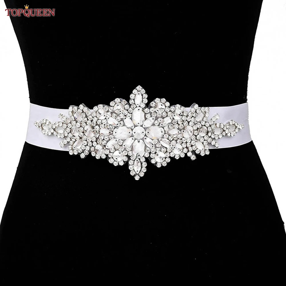 Top Trends: TOPQUEEN S01 Women's Belt Luxurious Bride Bridal Sash Rhinestone Applique Wedding Accessories For Evening Party Prom Gown Dress Shoppable Styles