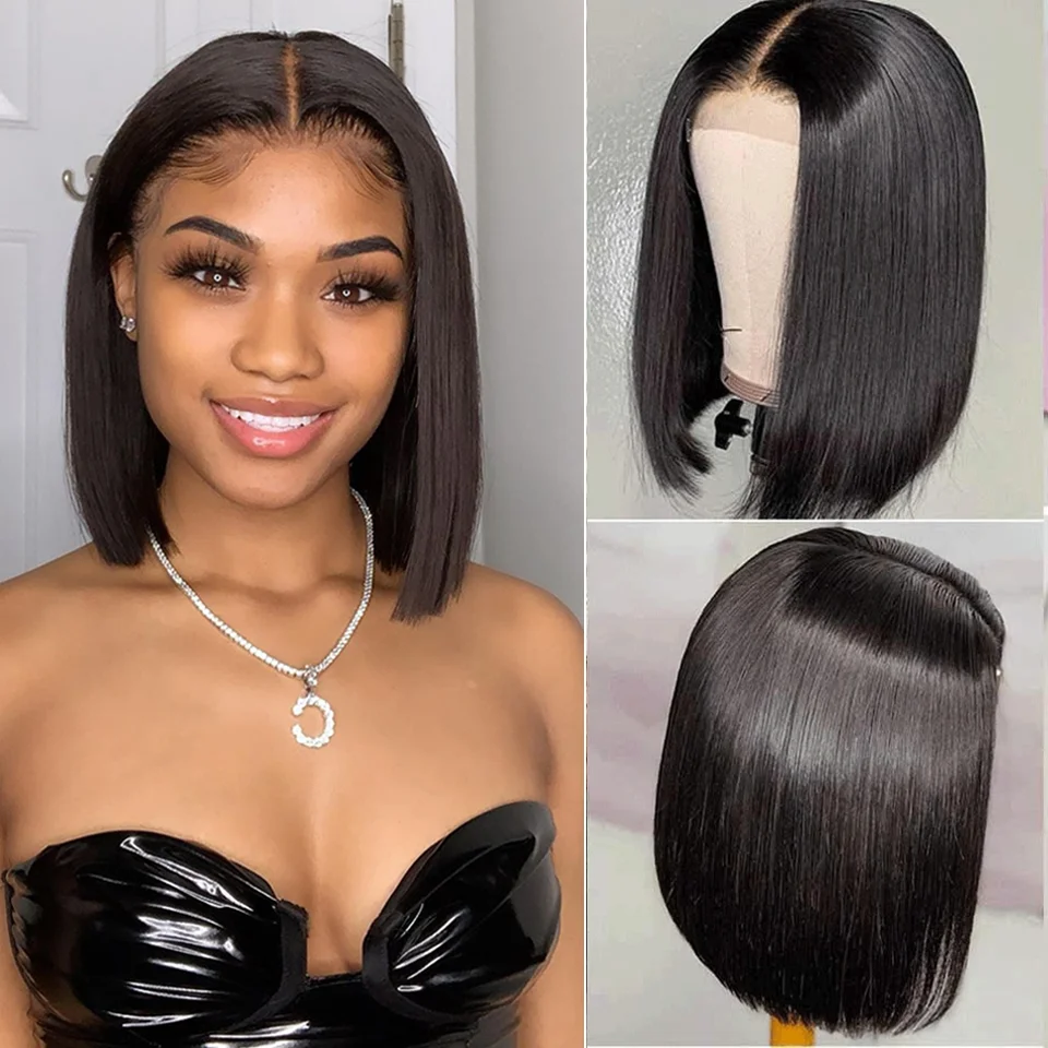 Top Trends: Missanna Bob Wig HD Transparent Lace Frontal Wig Straight Brazilian Human Hair Lace Front Wig Bob Hair Wig Human Hair For Women Shoppable Styles