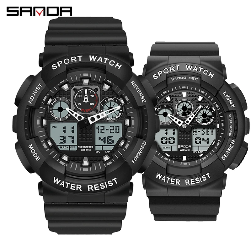 Top Trends: SANDA Multifunctional Sports Watch Waterproof Luminous Dual Movement Quartz Electronic Watch Fashion Couple Watch For Men Women Shoppable Styles