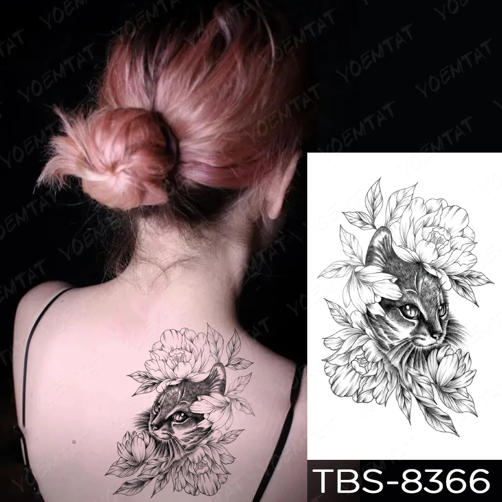 Top Trends: Gothic Punk Y2K Waterproof Temporary Tattoo Sticker Fox Butterfly Forest Flash Tattoos Arm Legs Fake Tatoo Men Women Body Art Shoppable Styles - Image 4