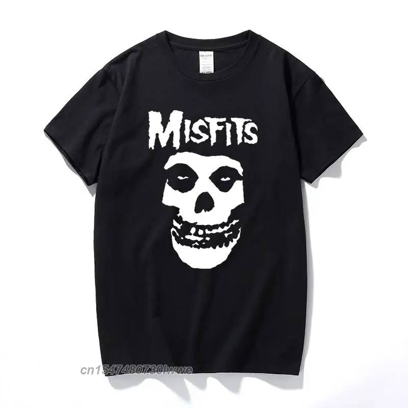 Top Trends: New Men's Hip-Hop Punk Skull Misfits Brand Cotton Short-Sleeve T-Shirt Cool Design Male Summer Basic Tops Shoppable Styles