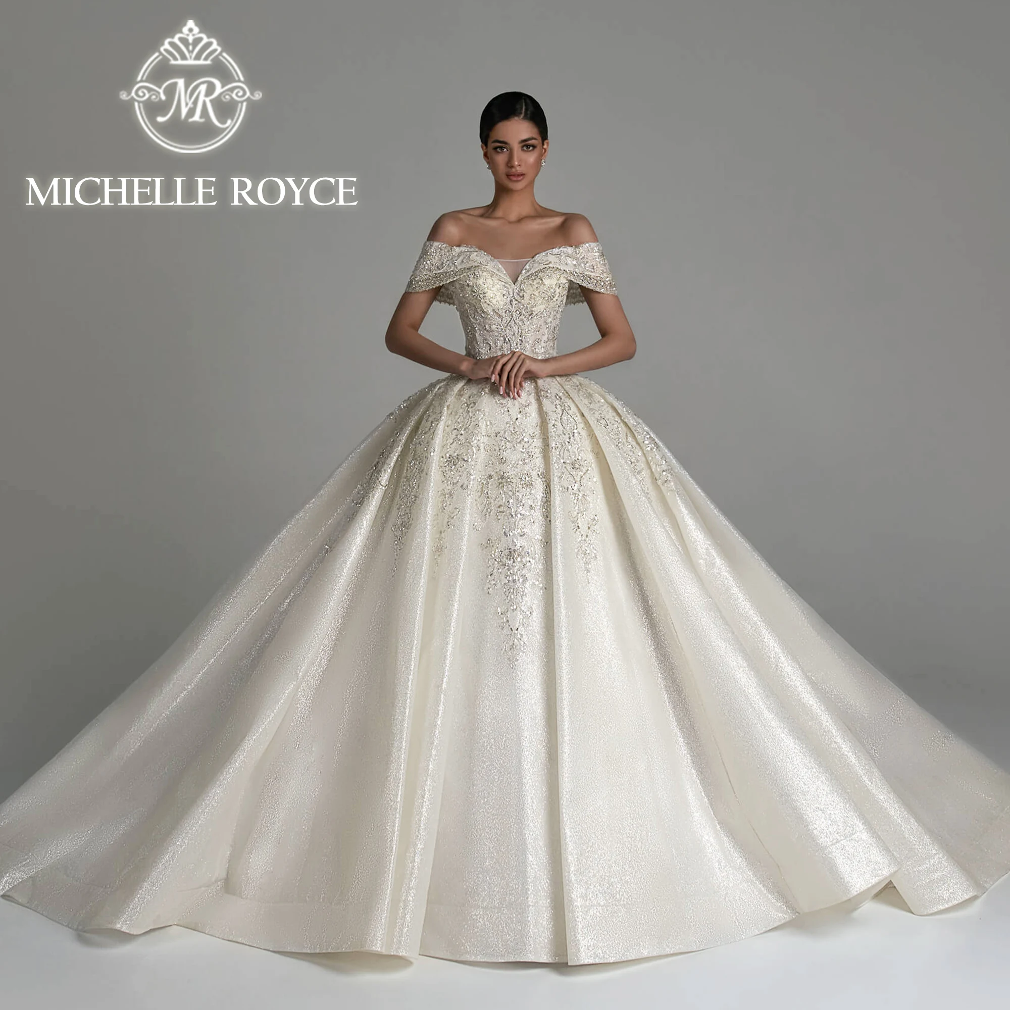 Top Trends: Michelle Royce Ball Gown Wedding Dress 2024 Sweetheart Embroidery Beading Sequined Sparkling Tulle Wedding Gown Vestido De Novia Shoppable Styles