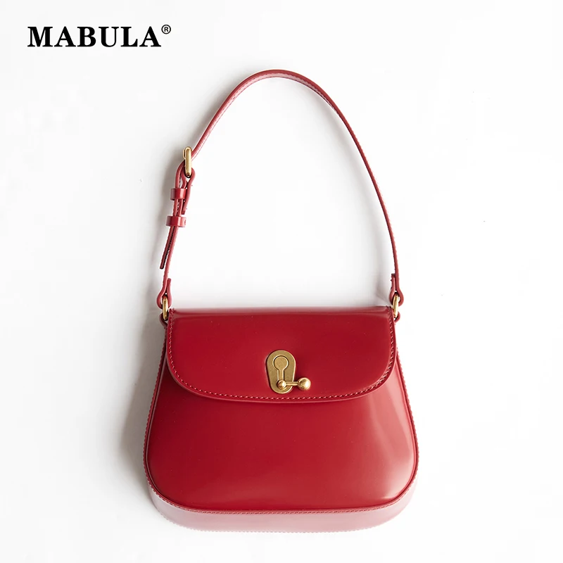 Top Trends: MABULA Vintage Elegant Women Flap Purse Shoulder Bags PU Leather Small Tote Handbag Simple Design Crossbody Bag Solid Color Shoppable Styles