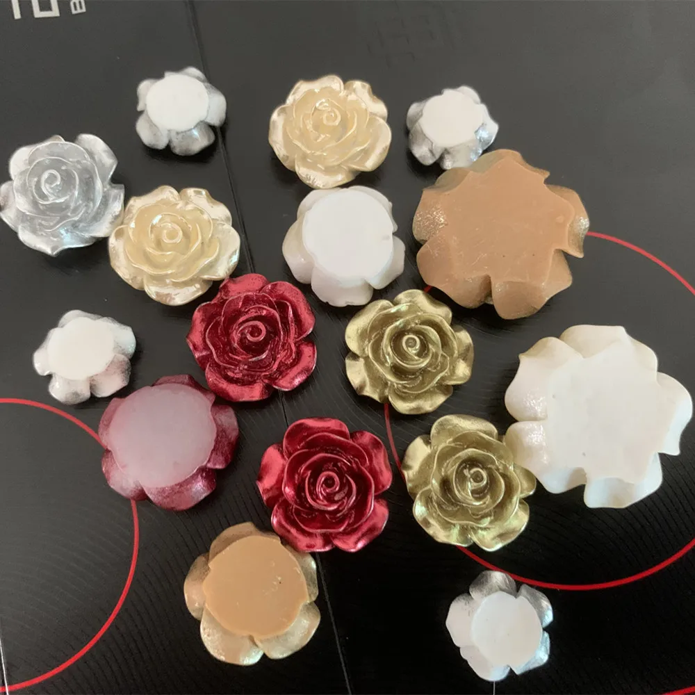 Top Trends: Resin Rose Flower Charms Beads Part For DIY Jewelry Making 10mm-25mm Flatback Roses Cabochons Color Handmade Accessories Supply Shoppable Styles - Image 3