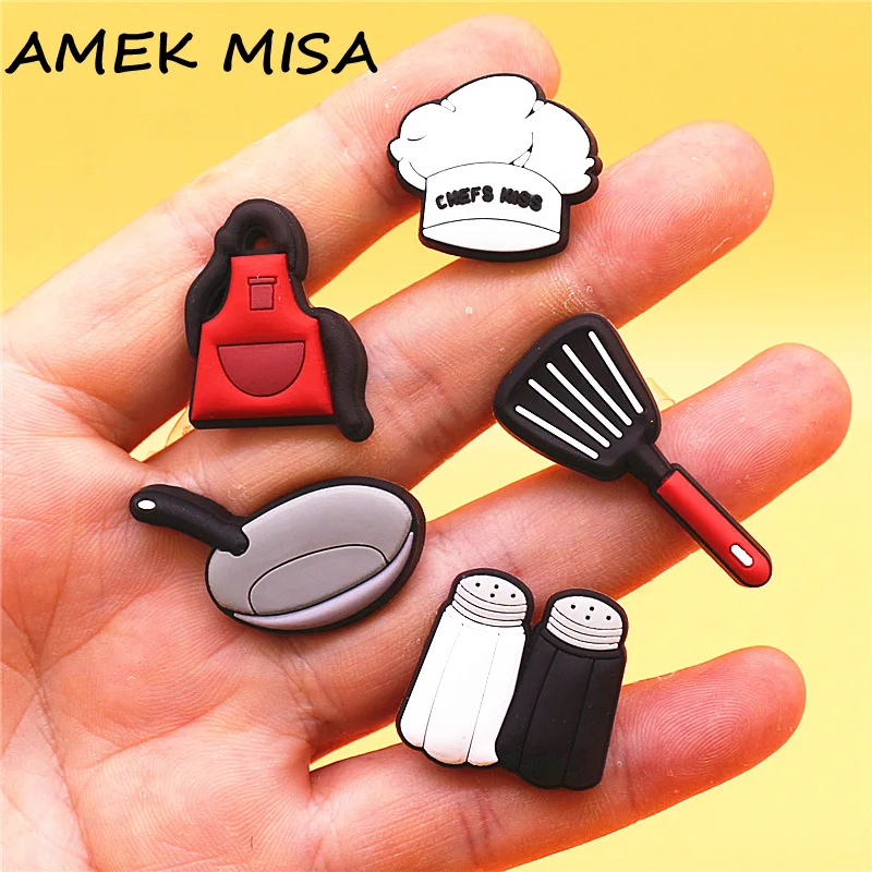 Top Trends: Original 1pcs Chef Style PVC Shoe Charms Accessories Decorations Cook Hat Apron Wok Spatula Designer Buckle Kids Gifts Shoppable Styles