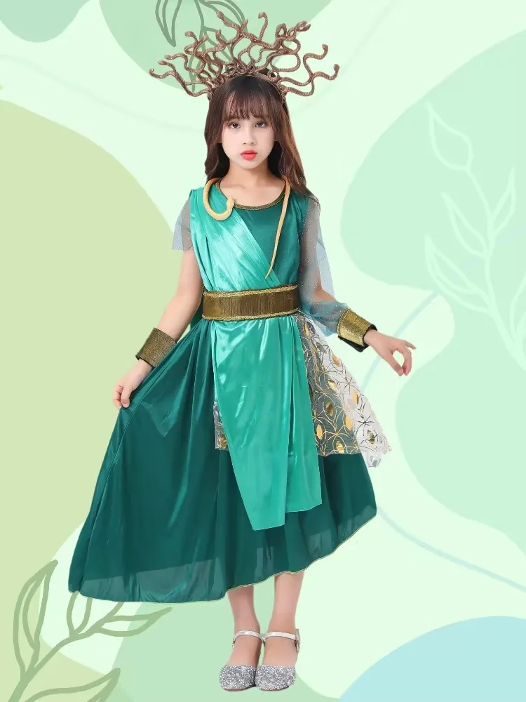 Top Trends: Girl Princess The Gorgon Medusa Ancient Greek Mythological Cosplay Dress Kids Halloween Carnival Party Costume Shoppable Styles