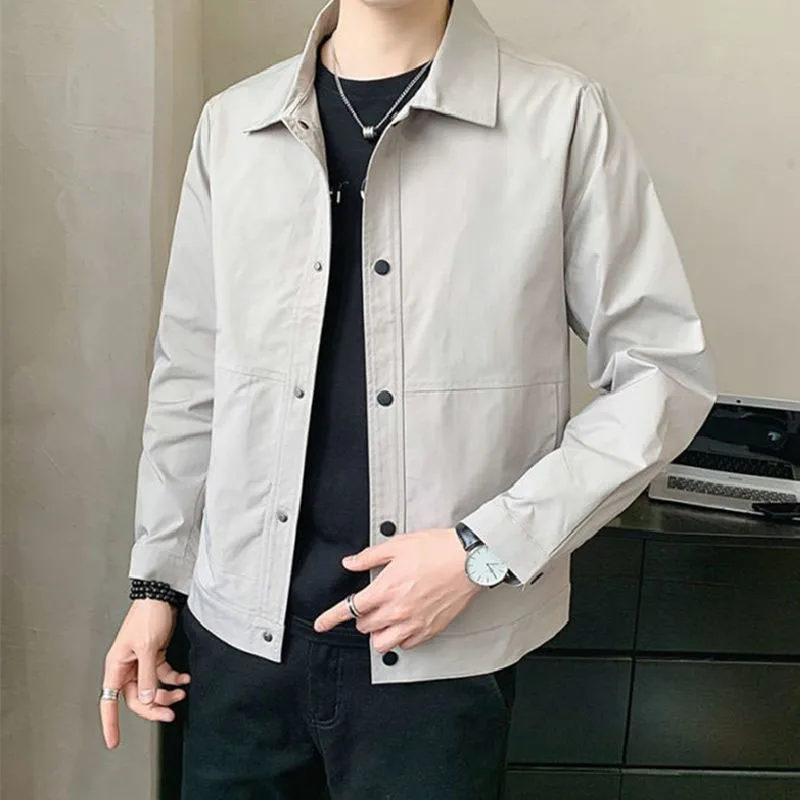 Top Trends: New Spring And Autumn Fashion Korean Edition Polo Neck Jacket Loose Versatile Casual And Handsome Men&#039;s Long Sleeve Jacket Shoppable Styles