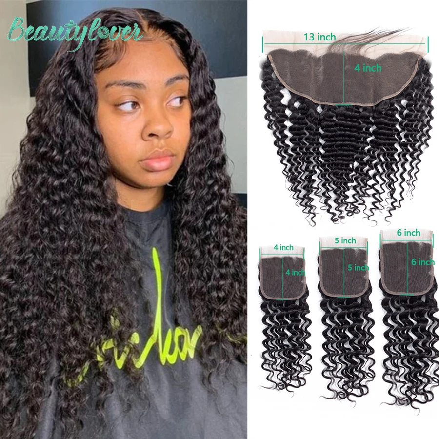 Top Trends: 5x5 / 6x6 Deep Wave Lace Closure 13x6 13x4 HD Transparent Lace Frontal Natural Color 8-26 Inch Top Quality Brazilian Human Hair Shoppable Styles