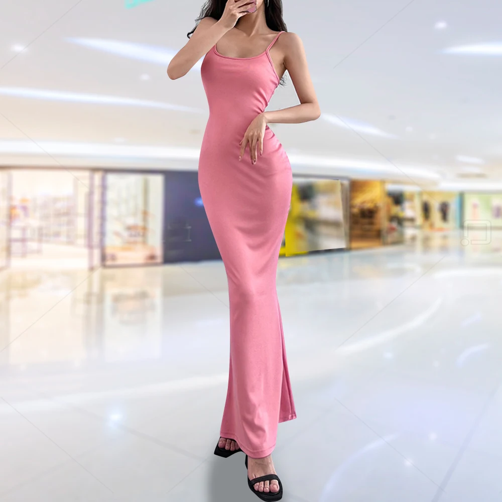 Top Trends: New Fashion Women Sexy Dresses Sleeveless Bodycon Backless Long Maxi Pure Slim Down Honey Peach Hip Suspender Party Dress Shoppable Styles