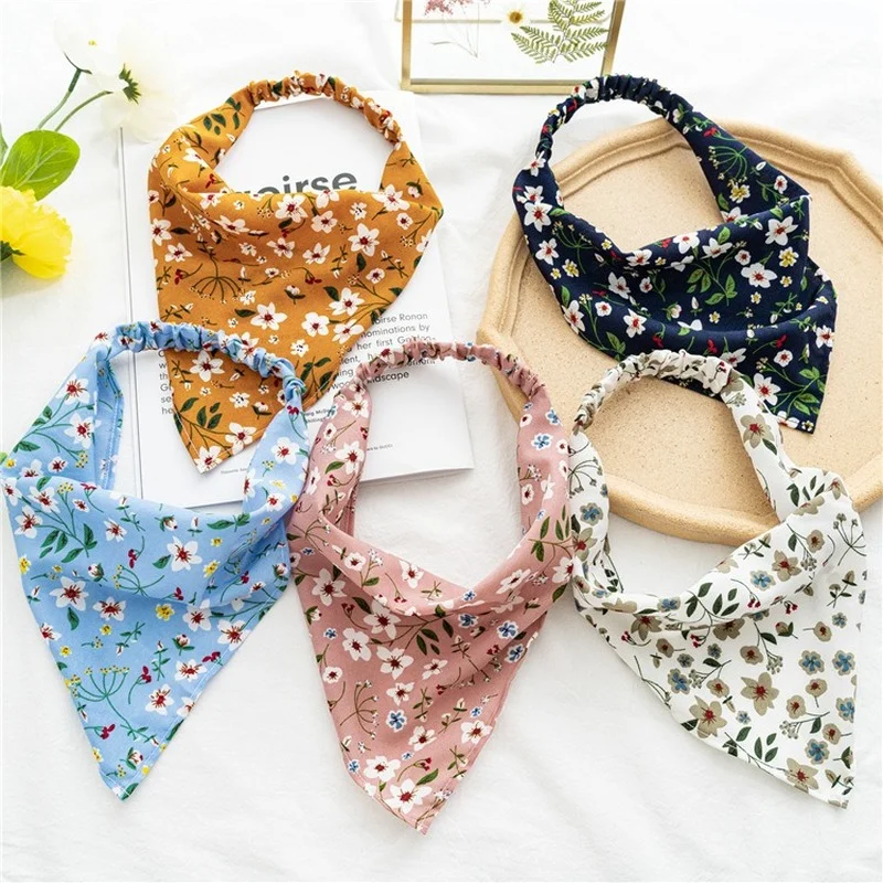 Top Trends: 2022 Summer Vintage Print Flower Beach Bandana Hair Scarf Fashion Elastic Rubber Headbands For Women Girl Hair Accessories Shoppable Styles - Image 2