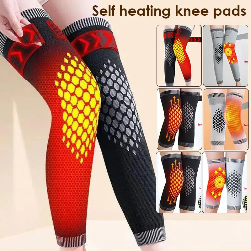 Top Trends: 1 Pair Knee Massager Self-heating Support Knee Pads Warm Knee-joint Antislip Leg Warmers Guard Protector Long Thermal Wraps Shoppable Styles