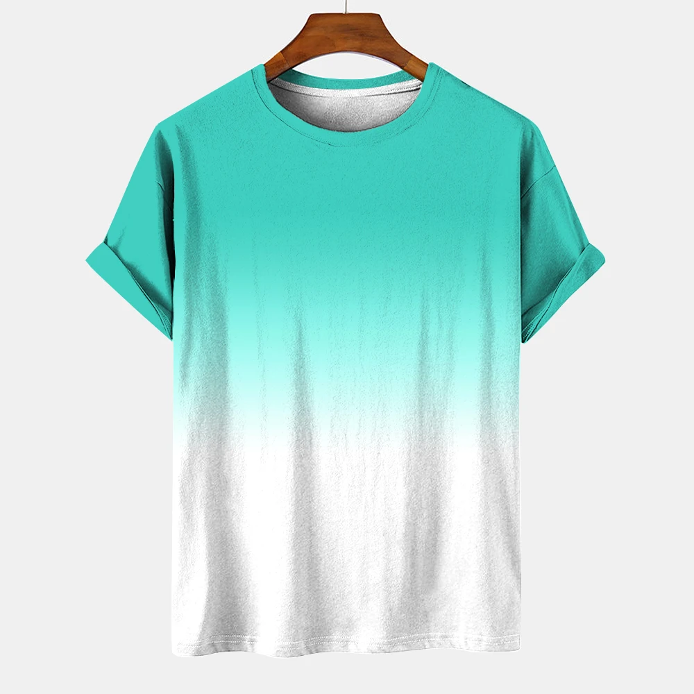 Top Trends: Simple Men&#039;s T-shirt Gradient Printing New Street Short Sleeve Loose Oversized Shirt Everyday Casual Top O-neck Men&#039;s Clothing Shoppable Styles