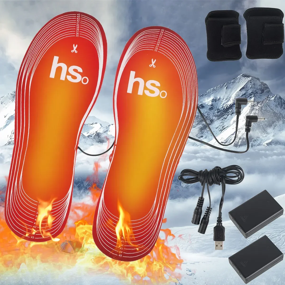 Top Trends: USB Heating Insole 3.7V Or 4.5V With Battery Box Lithium Battery Heating Insole Winter Outdoor Sports Warming Thermal Insoles Shoppable Styles