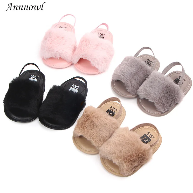 Top Trends: Summer Soft Hair Style Classic Infant Girl Slipper Sandals Breathable Baby Fur Shoes Simple Elastic Sandales Princess Baby Items Shoppable Styles