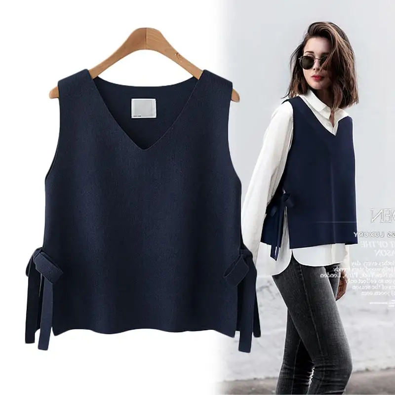 Top Trends: Women Vest Spring And Autumn Short Women&#039;s Vest Korean Version Of The Wool Vest Women&#039;s Belt With Knit Wild Wear Cashmere Vest Shoppable Styles