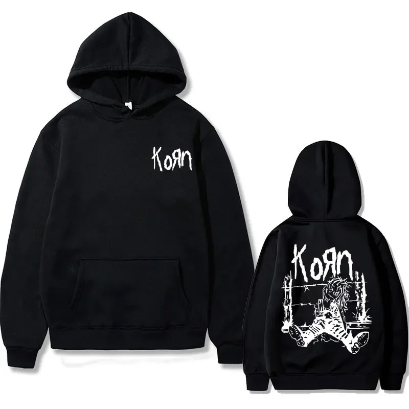 Top Trends: Rock Band Korn Graphic Hoodie Men&#039;s Fashion Streetwear Man Sweat Loose Hoodies Men Fleece Cotton Sweatshirt Punk Male Pullover Shoppable Styles