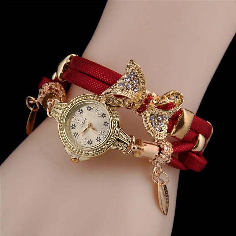 Top Trends: Women Bracelet Watches Luxury Ladies Leather Quartz Rhinestone Wristwatches Clock Relogio Feminino Wrist Watch Shoppable Styles - Image 2