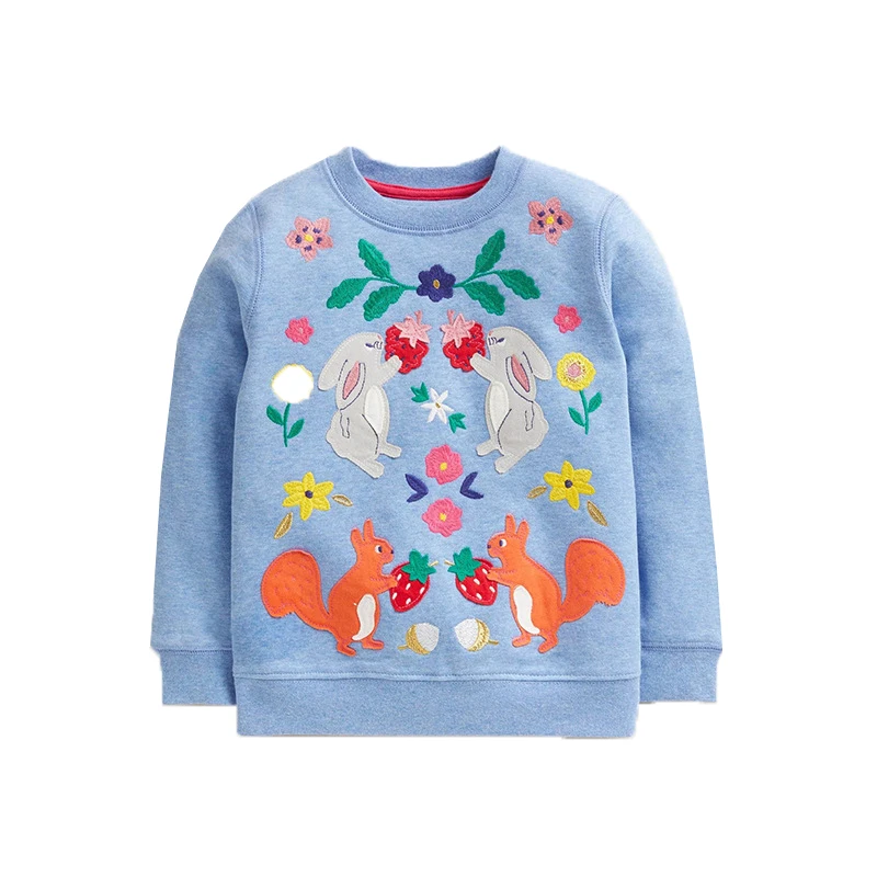 Top Trends: Jumping Meters New Arrival Animals Embroidery Autumn Spring Children&#039;s Sweatshirts Long Sleeve Toddler Kids Sport Shirts Costume Shoppable Styles