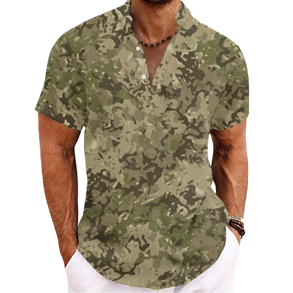 Top Trends: New Vamouflage Henley Shirt For Mens T-Shirt Veterans Clothe Oversized Short Sleeve Tops Hawaiian Shirts Fashionable Male Tees Shoppable Styles