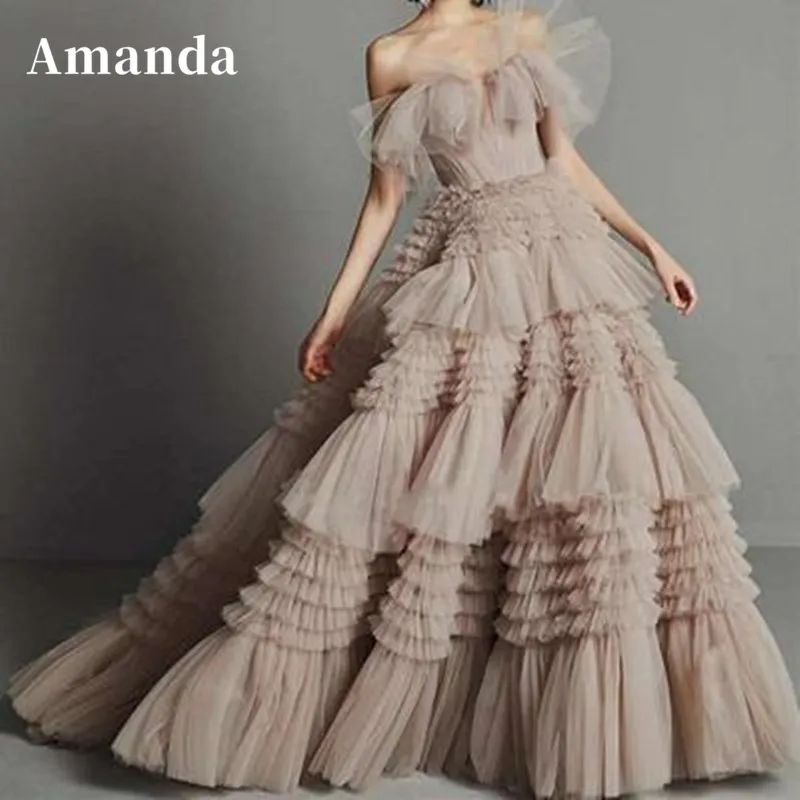 Top Trends: Amanda Champagne Evening Dress Multilayer Prom Dress 2023 Luxury Ball Gown Party Dress Princess فساتين مناسبة رسمية Shoppable Styles