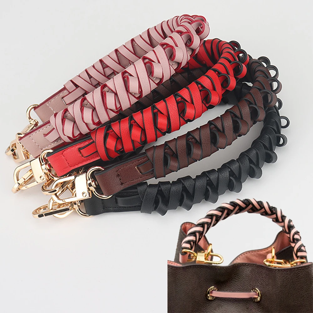 Top Trends: Handbag Handle Strap For Bucket Bag High Quality Weave Short Bag Straps Leather Luxury Bag Handle Replacement Bag Accessories Shoppable Styles