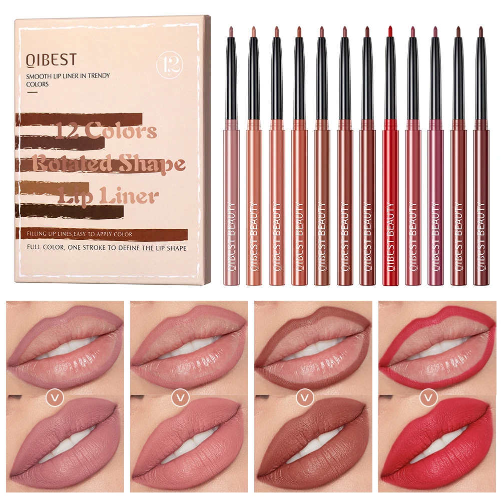 Top Trends: 12pcs Lip Liner Pencil Set Matte Nude Contour Lipliner Pencil Lipstick Pen Waterproof Long Lasting Lipstick Lip Tint Cosmetics Shoppable Styles - Image 2