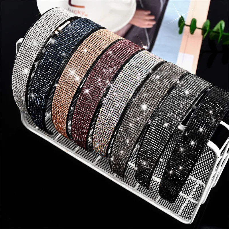 Top Trends: Women Elegant 2.5cm Rhinestones Hairband Lady Non-slip Hair Decorate Headband Toothed Hair Hoop Crystal Fashion Hair Accessories Shoppable Styles