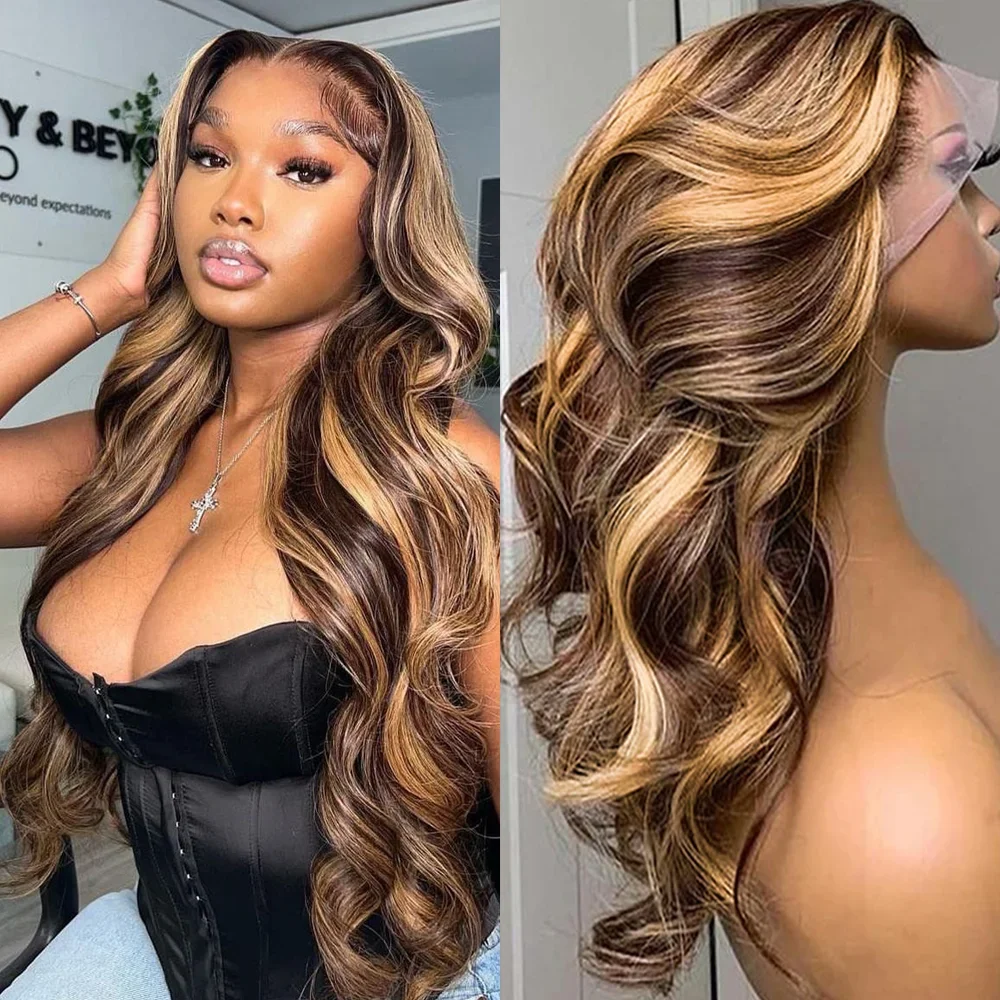 Top Trends: Highlight Lace Front Wig Human Hair Body Wave Ombre Colored Honey Blonde Lace Frontal Human Hair Wigs Ombre Lace Front Wig Shoppable Styles