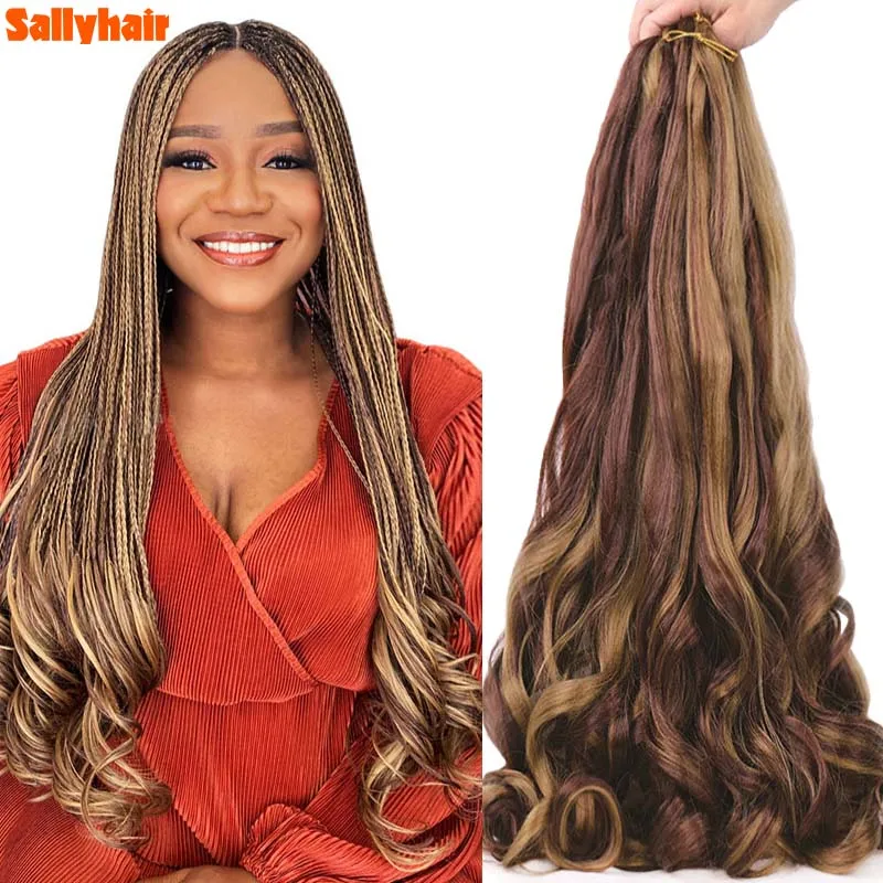 Top Trends: Sallyhair Synthetic French Curly Bulk Spiral Curly Crochet Braids Hair High Temperature Loose Wave Curl Braiding Hair Extensions Shoppable Styles