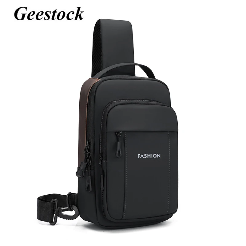 Top Trends: Geestock сумка через плечо мужская Waterproof Men&#039;s Shoulder Bag Crossbody Bag Usb Charging Messenger Sling Chest Bag Clutch Bag Shoppable Styles