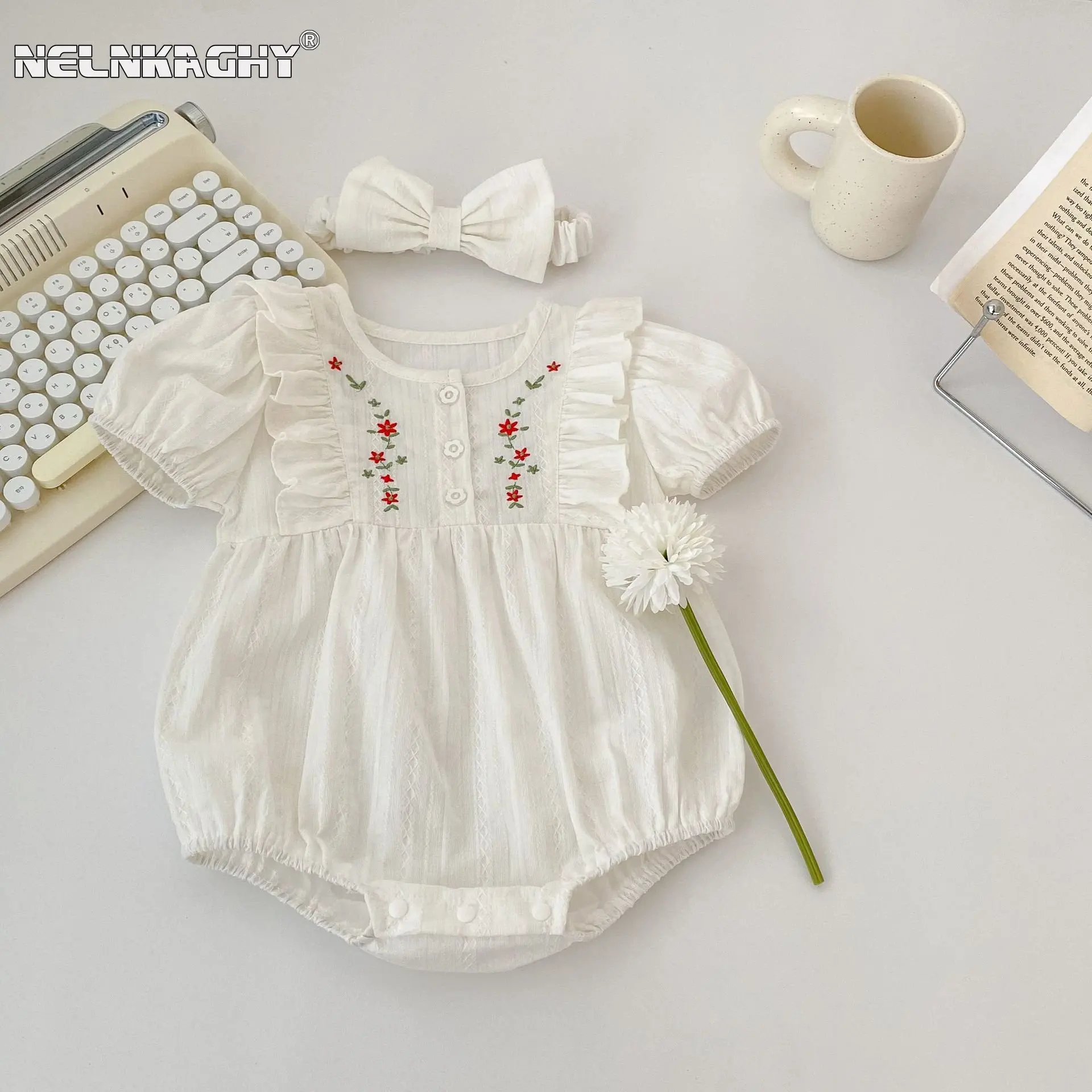 Top Trends: 2023 New In Summer Infant Newborn Girls Short Sleeve Embroidery Flower Outwear Kids Baby Pure Cotton Clothing Bodysuits Shoppable Styles