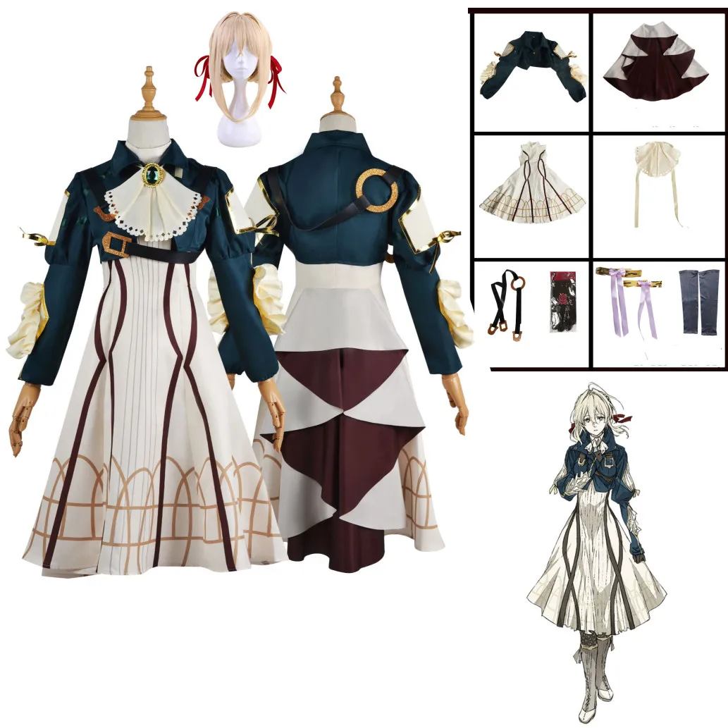 Top Trends: Anime Violet Evergarden Cosplay Costume High Quality Princess Maid Dress Halloween Carnival Prom Skirt For Woman Shoppable Styles