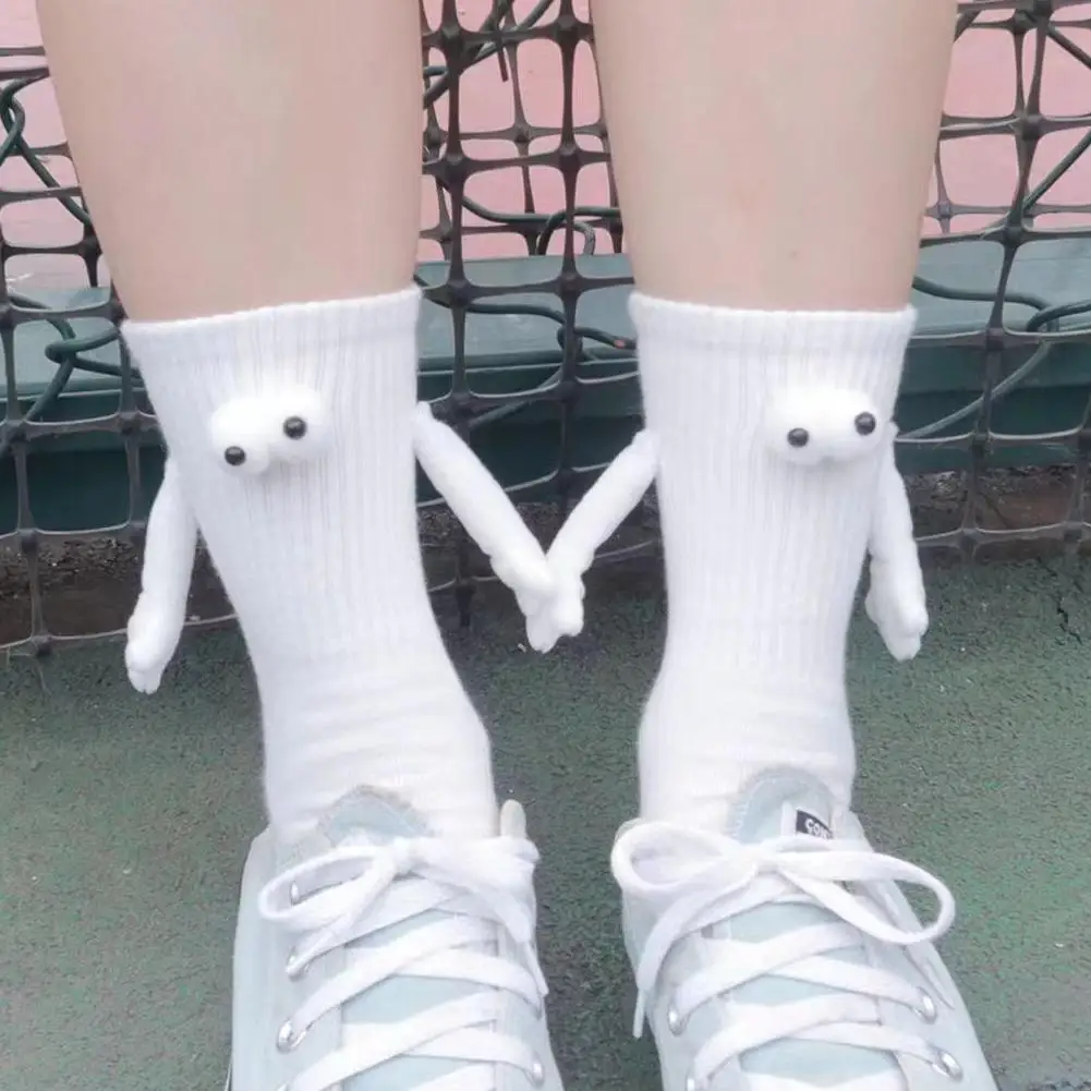 Top Trends: Couple Holding Hands Socks Mid-tube Magnetic Three-dimensional Doll Socks Shoppable Styles