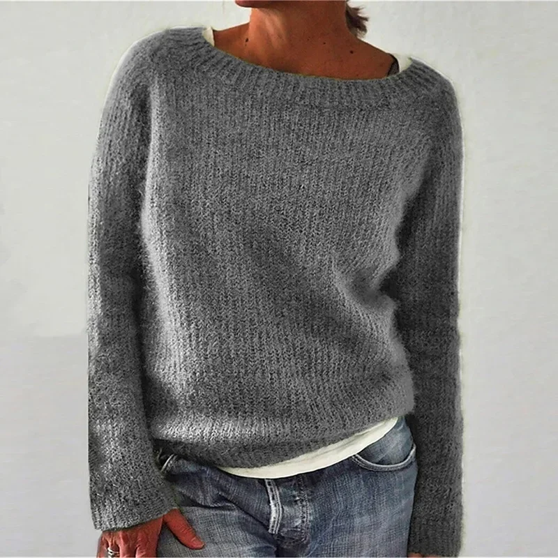 Top Trends: 2024 Spring Knitting Oversize Women's Sweater Black O-neck Long Sleeve Loose Warm Sweaters Female Trendy Casual Ladies Clothes Shoppable Styles