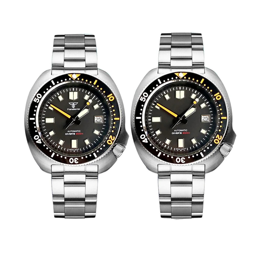 Top Trends: Tandorio Captain Diver Turtle Mechanical Watch For Men Japan NH35 30bar Wateproof Steel Wristwatch 4.1 Crown 120clicks Bezel Shoppable Styles