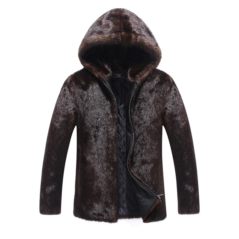 Top Trends: Winter Men Brand Thick Warm Faux Fur Coat High Quality Long Sleeve Hooded Stand Collar Fur Coat Short Jacket Business Casual Shoppable Styles