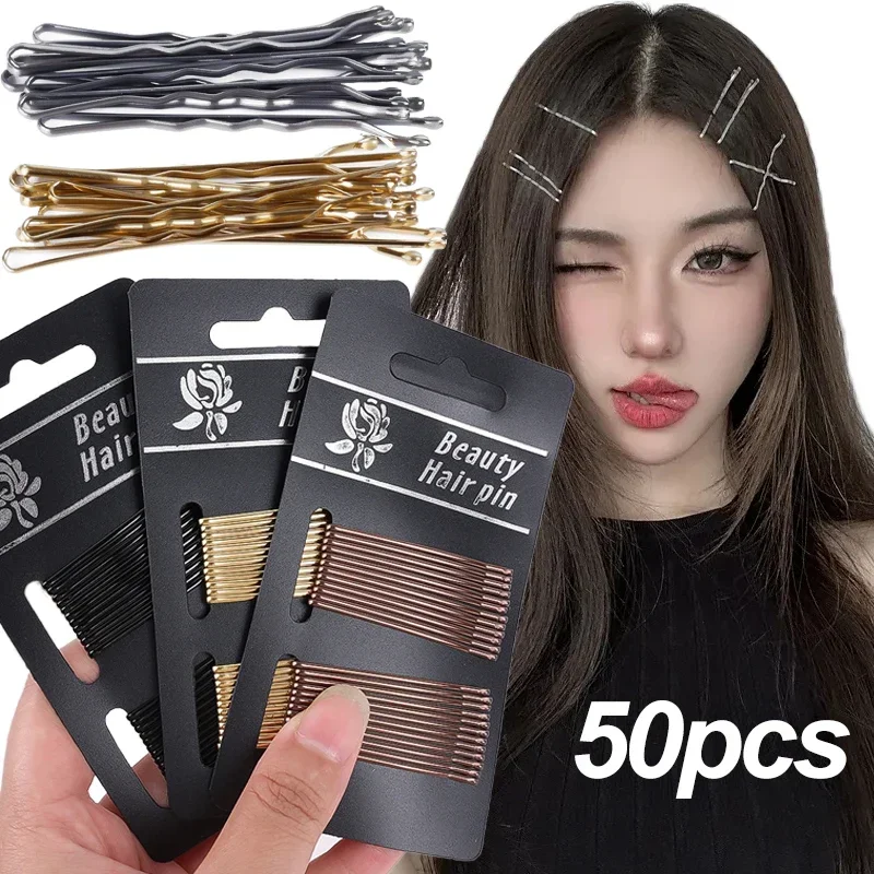 Top Trends: Women Hair Clips Curly Wavy Grips U-Shaped Hairpins Girls Simple Black Gold Silver Bobby Pins Styling Fashion Hair Accessories Shoppable Styles