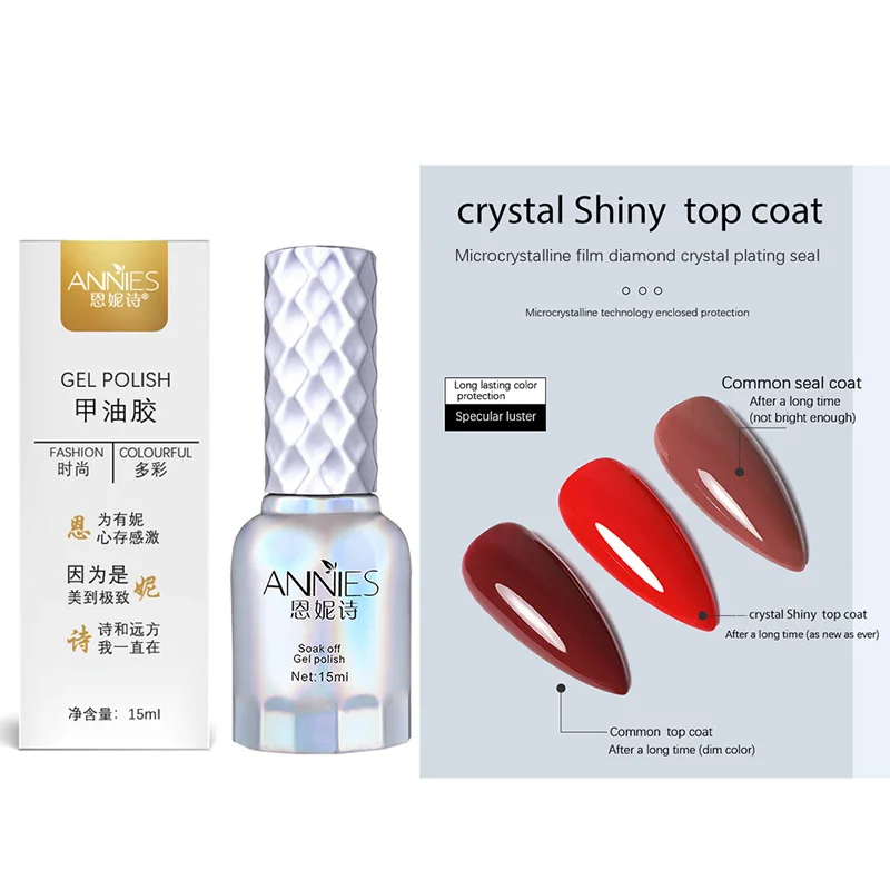 Top Trends: 15ml Crystal Top Coat Gel Nail Polish Transparent Soak Off UV LED Nails Art Manicure Nail Polish Varnishes Primer Function Gel Shoppable Styles