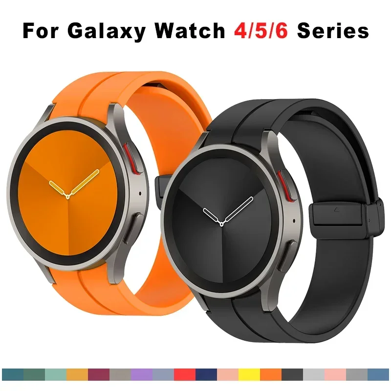 Top Trends: Original Silicone Strap For Samsung Watch 4 / 5 / 6 40 44mm 5 Pro 45mm Band Magnetic Buckle Galaxy Watch 4 / 6Classic 42 43MM 46 47MM Shoppable Styles